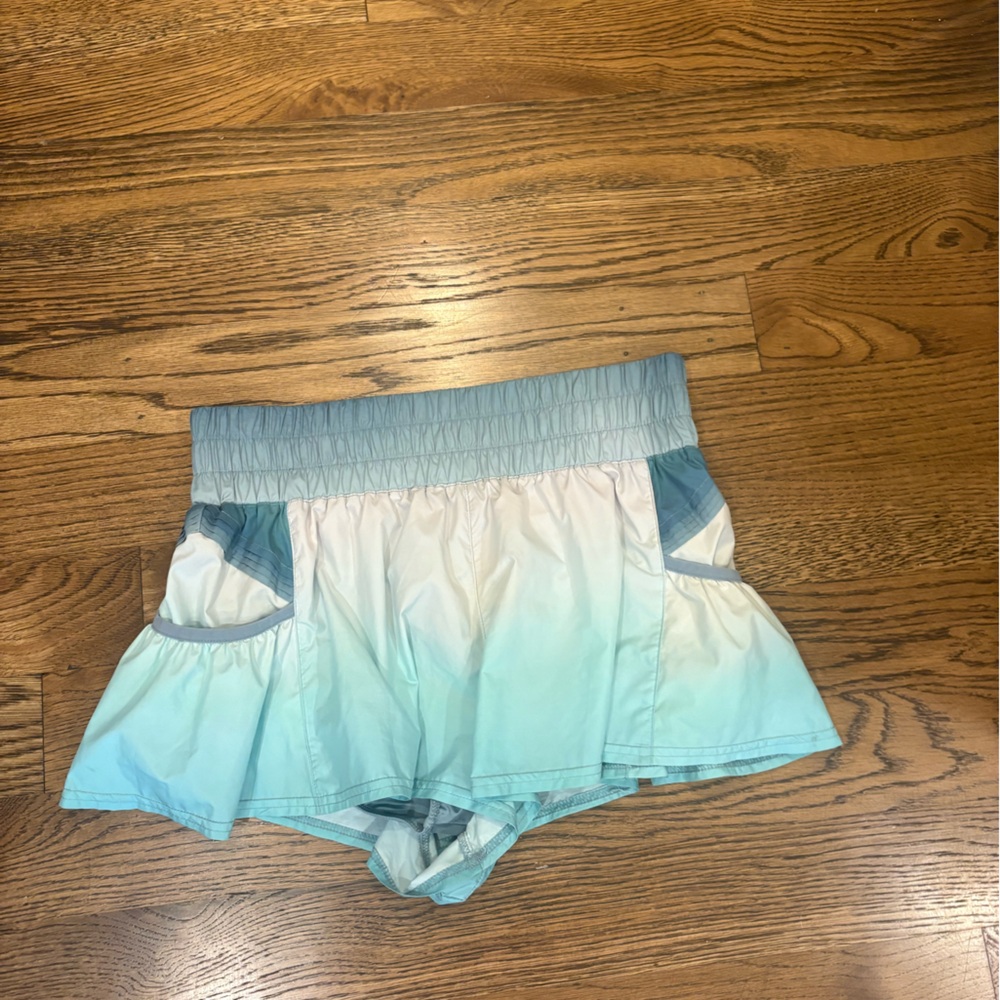 FP Movement by Free People Blue Smocked Crop Blouse